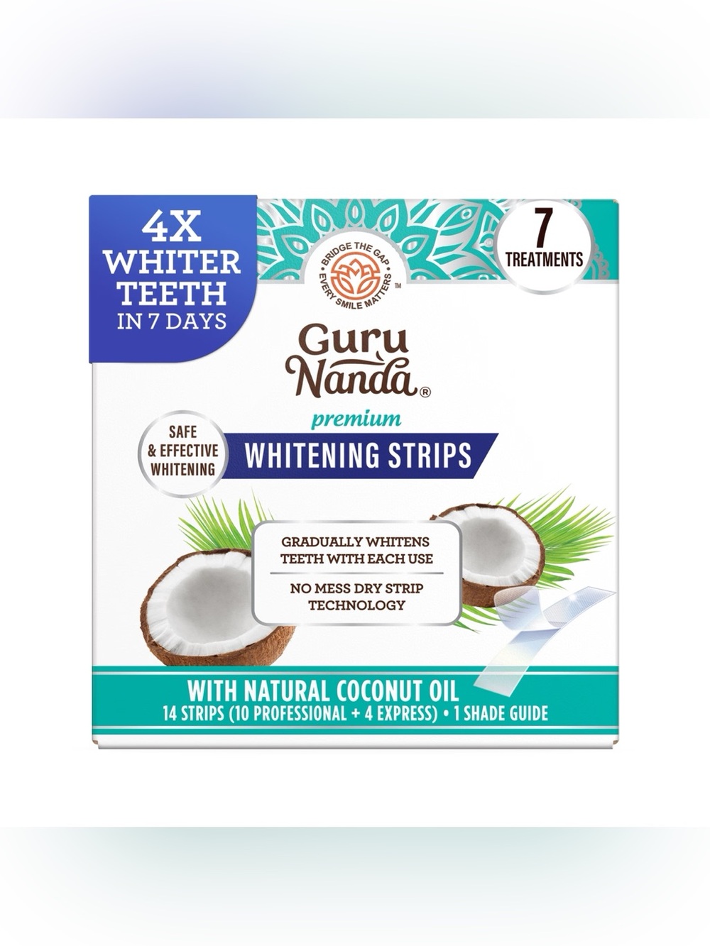 NIB Guru Nanda Premium Whitening Strips teeth whitening treatment (7 treatments)